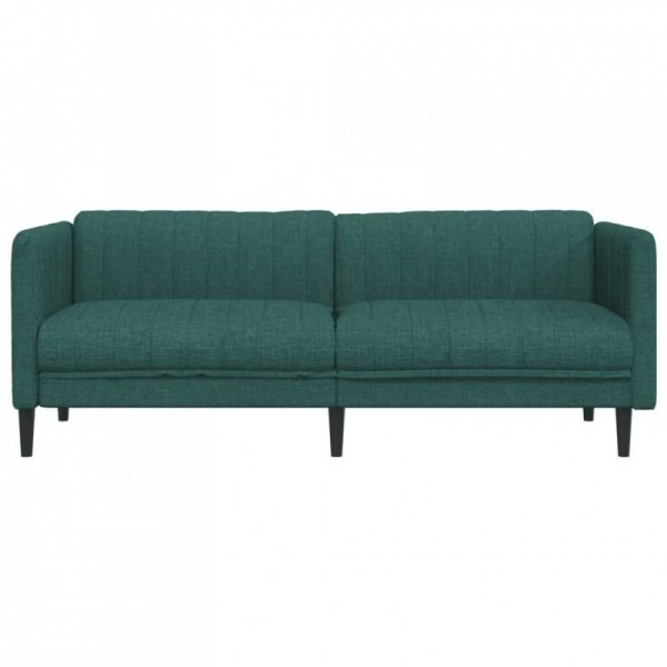 Sofa 3-osobowa, ciemnozielona, tapicerowana tkaniną