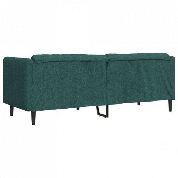Sofa 3-osobowa, ciemnozielona, tapicerowana tkaniną
