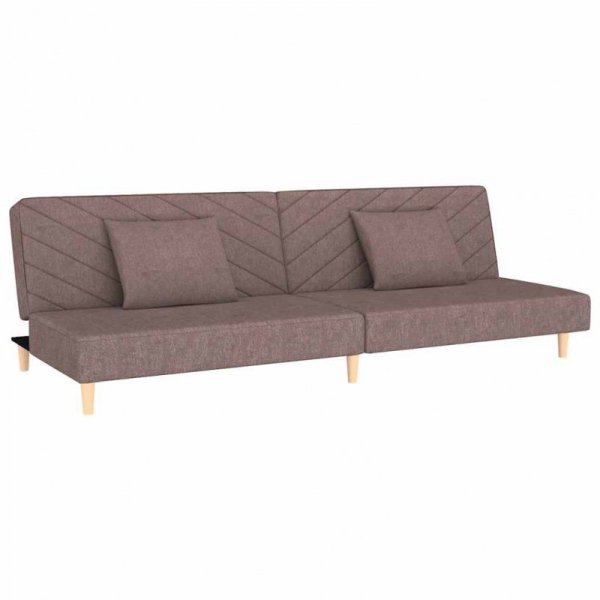 2-osobowa kanapa, 2 poduszki, kolor taupe, tapicerowana tkaniną