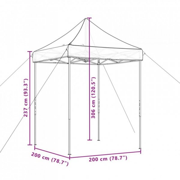 Składany namiot imprezowy typu pop-up, brązowy, 200x200x306 cm