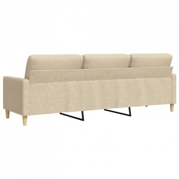 3-osobowa sofa, kremowa, 210 cm, tapicerowana tkaniną