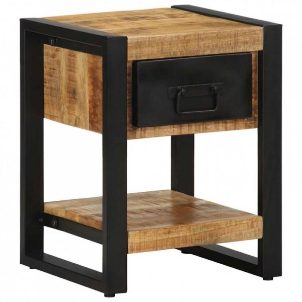 Szafka nocna, 35x34x45 cm, surowe drewno mango
