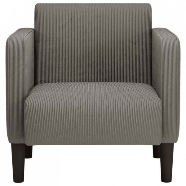 Sofa Fotel z Podłokietnikami Jasnoszary 54 cm Tkanina Kordowa