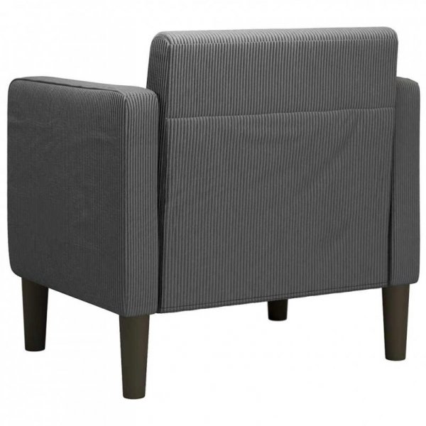 Sofa Fotel z Podłokietnikami Ciemnoszary 54 cm Tkanina Corduroy