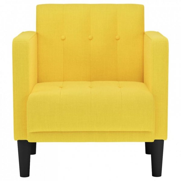 Sofa Fotel z Podłokietnikami Jasnożółty 53 cm Tkanina