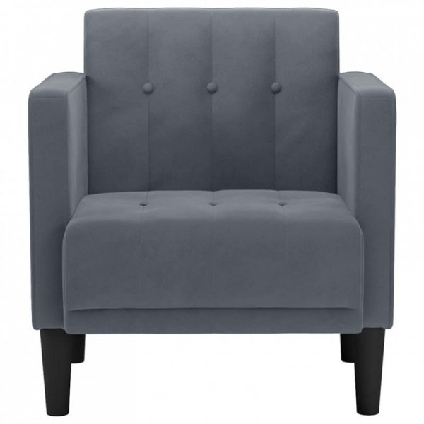 Sofa Fotel z Podłokietnikami Ciemnoszary 53 cm Aksamit