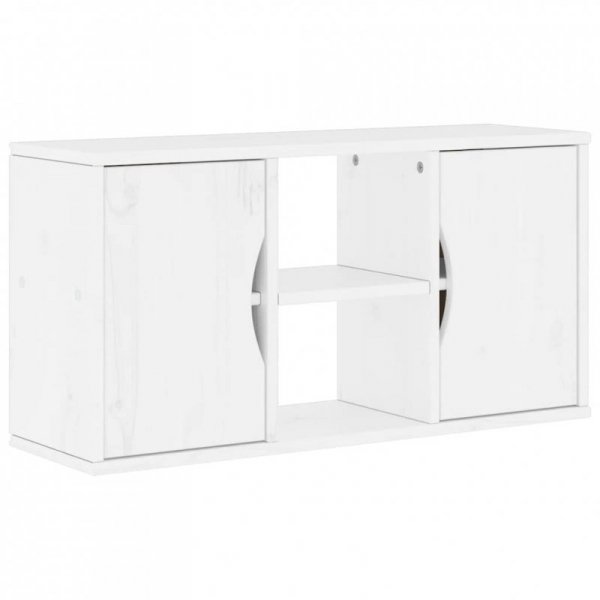Szafka RTV „ODDA” Biała 79x24x40 cm Drewno lite Sosna