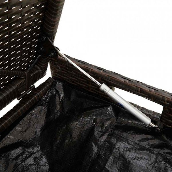 Ławka ogrodowa z poduszką brązowa 100 cm polirattan