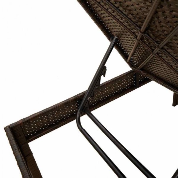 Leżak z poduszką Brązowy 55x200x44cm Polirattan