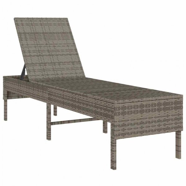 Leżak z poduszką Szary 55x200x44cm Polirattan
