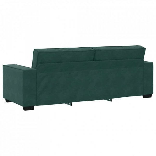 Sofa 3-osobowa, ciemnozielony, 180 cm, obita aksamitem