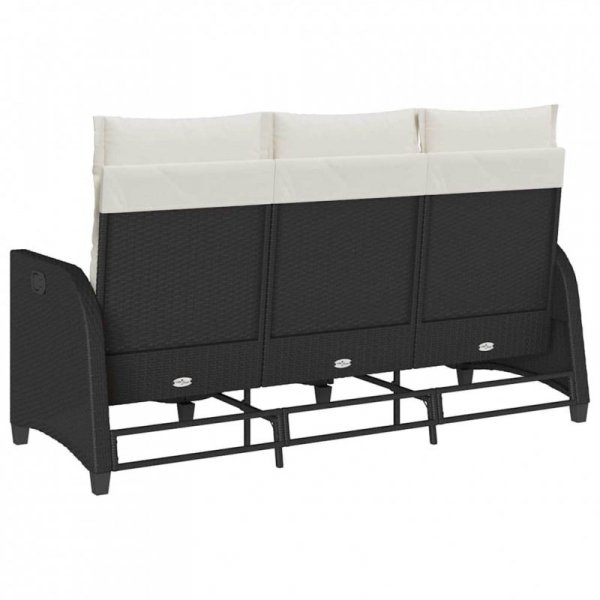 Rozkładana Sofa Ogrodowa z Poduszkami L-kształtna Czarna