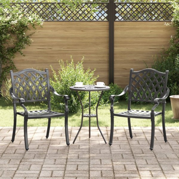 Krzesła ogrodowe Czarny Aluminium 56 x 55 x 92,5 cm Wytrzymałe