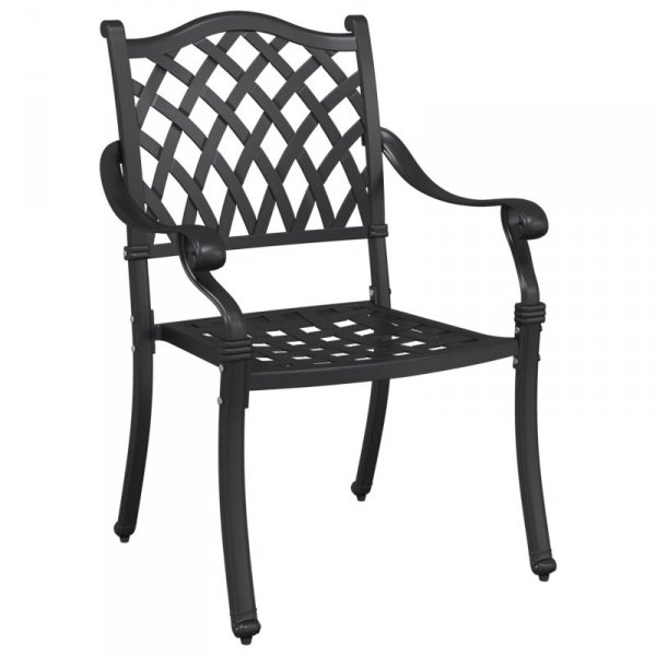 Krzesła ogrodowe Czarny Aluminium 56 x 55 x 92,5 cm Wytrzymałe