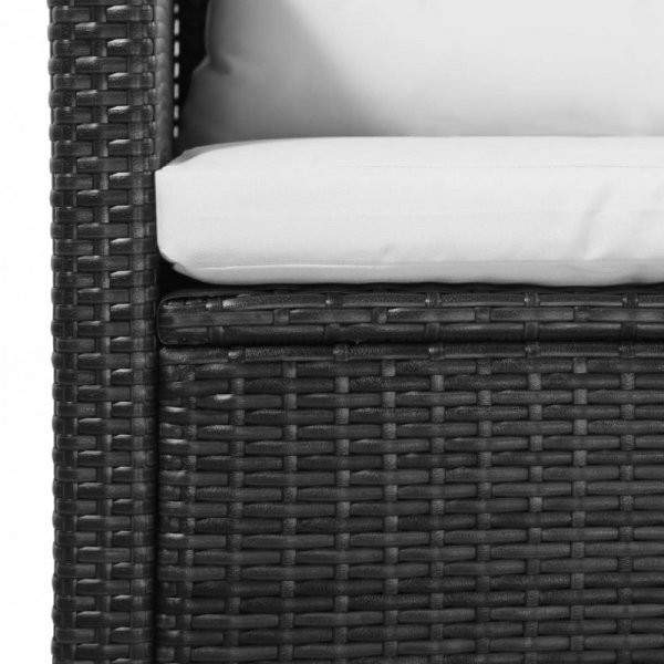 5-cz. zestaw mebli do ogrodu, poduszki, rattan PE, czarny