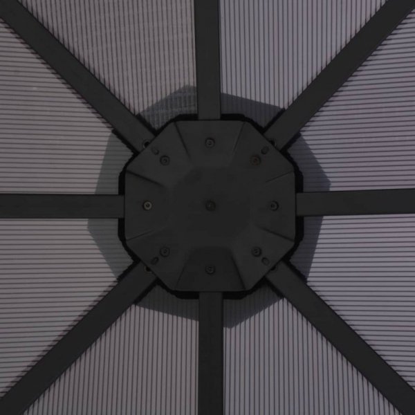 Altana ogrodowa z zadaszeniem, aluminiowa, 3 x 3 m, antracytowa