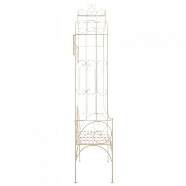 Ławka ogrodowa, 122 cm, żelazo, antyczna biel