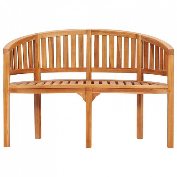 Ławka w kształcie banana, 120 cm, lite drewno tekowe