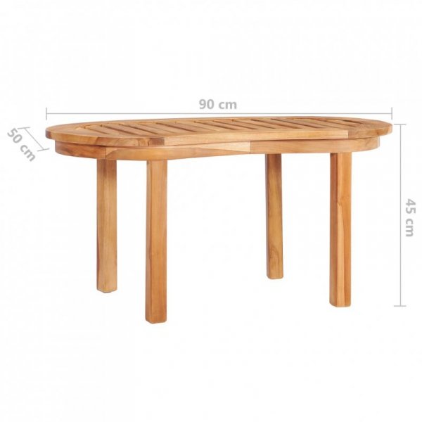 Stolik kawowy, 90 x 50 x 45 cm, lite drewno tekowe
