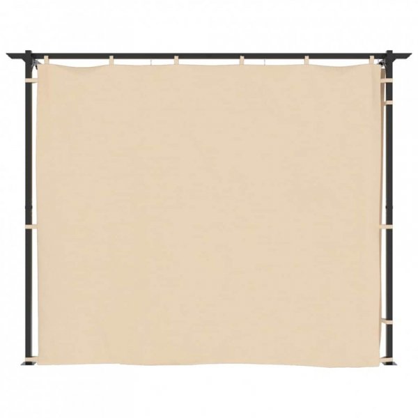 Altana ogrodowa z zasłonami, 3 x 3 m, kremowa, stal