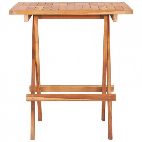 Składany stolik bistro, 60x60x65 cm, lite drewno tekowe