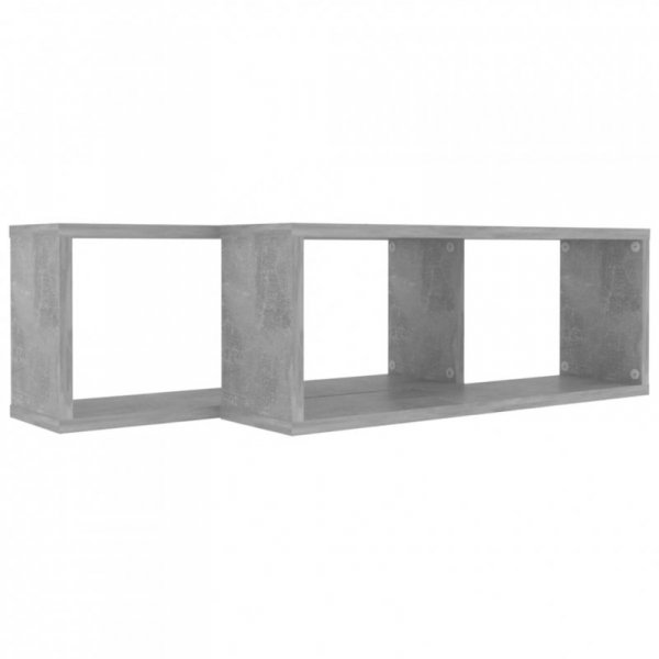 Półki ścienne kostki 2 szt., szarość betonu, 60x15x23 cm