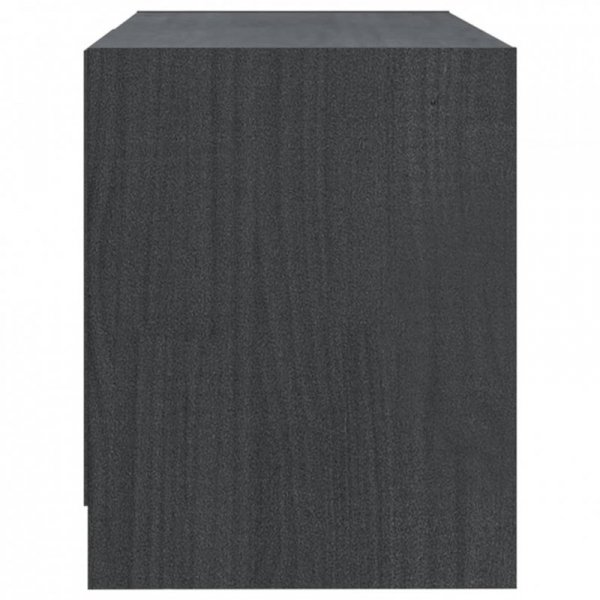 Szafka pod telewizor, szara, 80x31x39 cm, lite drewno sosnowe