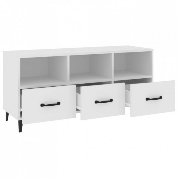Szafka pod TV, biała, 102x35x50 cm, materiał drewnopochodny