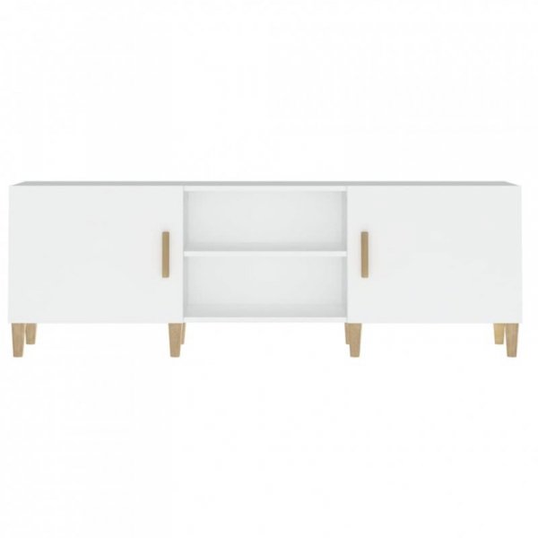 Szafka pod TV, biała, 150x30x50 cm, materiał drewnopochodny