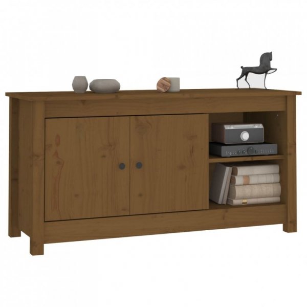 Szafka pod TV, miodowy brąz, 103x36,5x52 cm, drewno sosnowe