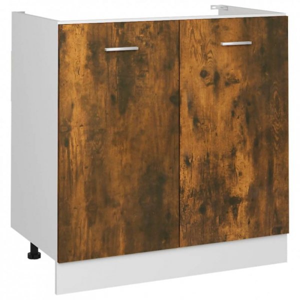 Szafka pod zlewozmywak, przydymiony dąb, 80x46x81,5 cm