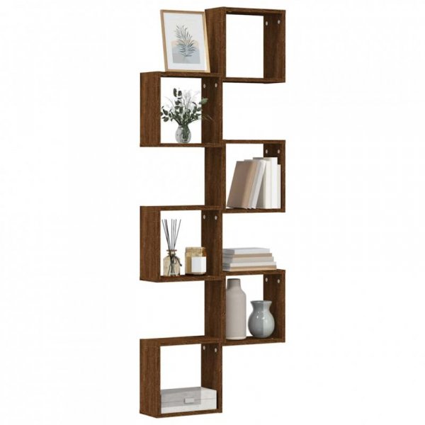 Półki ścienne Cube 6 szt. Brązowy dąb 30x15x30 cm