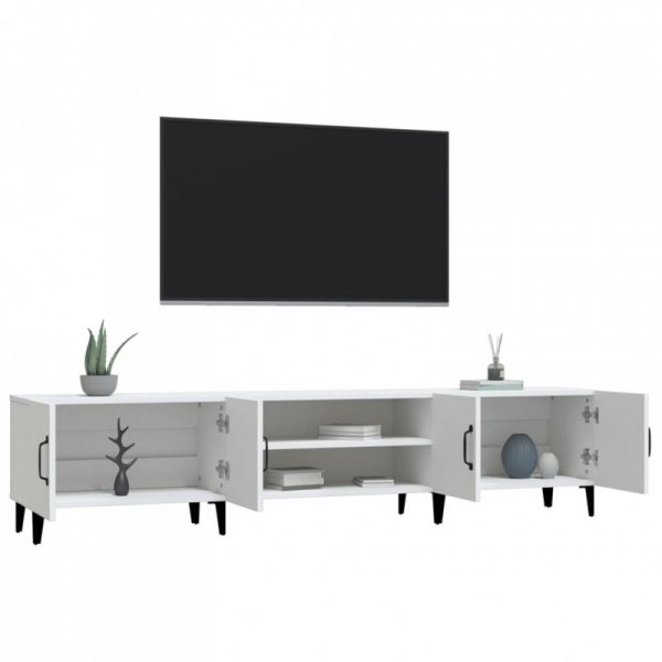 Szafka pod TV, biała, 180x31,5x40 cm, materiał drewnopochodny