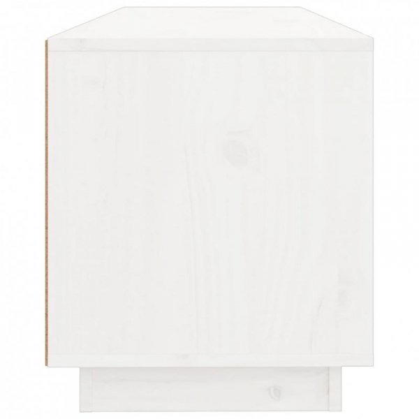 Szafka pod TV, biała, 100x34x40 cm, lite drewno sosnowe