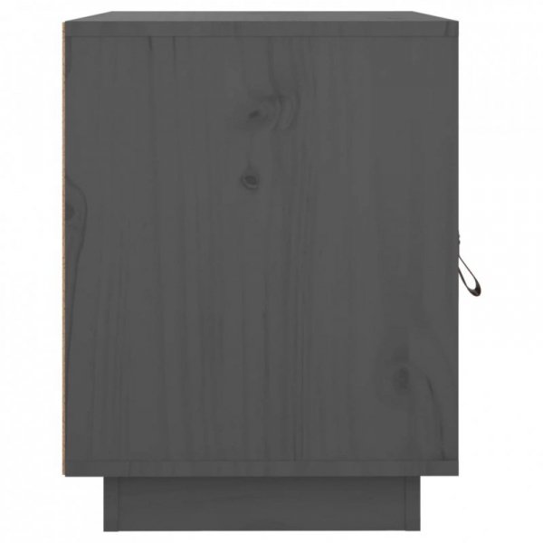 Szafki nocne, 2 szt., szare, 40x34x45 cm, lite drewno sosnowe