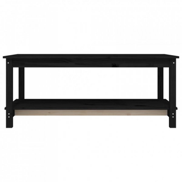 Stolik kawowy, czarny, 110x55x45 cm, lite drewno sosnowe