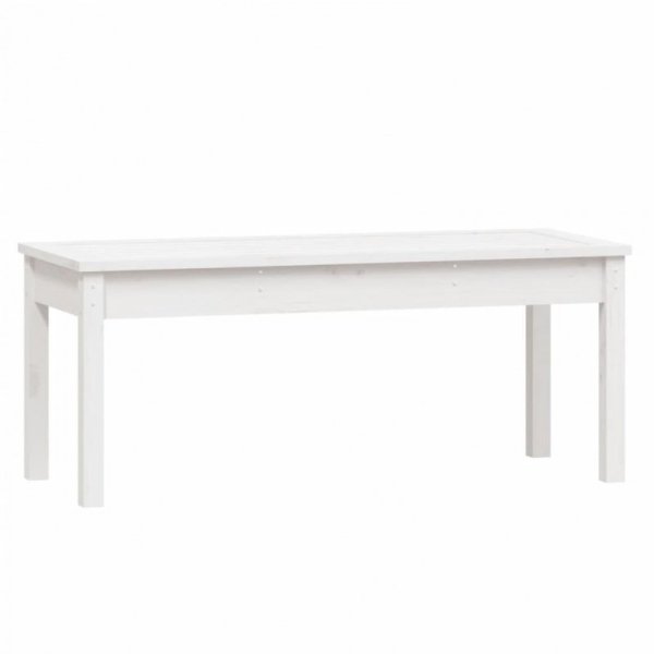 Ławka ogrodowa, biała, 109x44x45 cm, lite drewno sosnowe