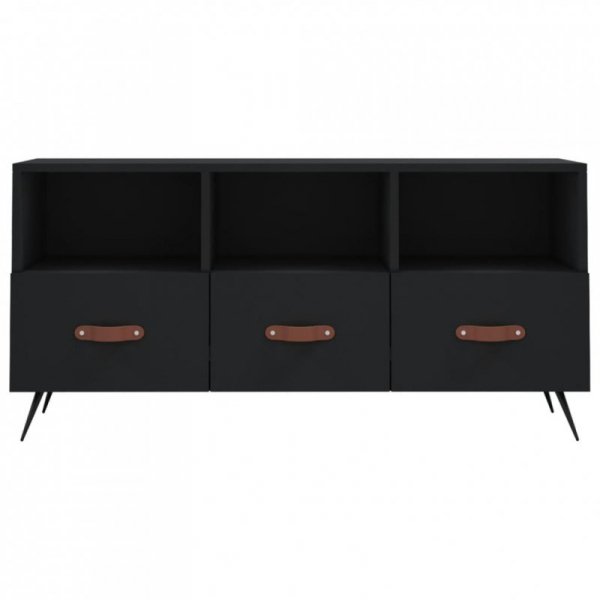 Szafka pod TV, czarna, 102x36x50 cm, materiał drewnopochodny