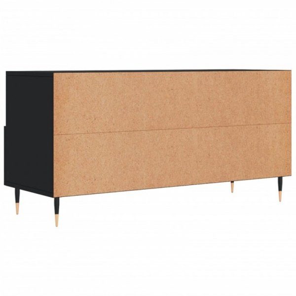 Szafka pod TV, czarna, 102x36x50 cm, materiał drewnopochodny