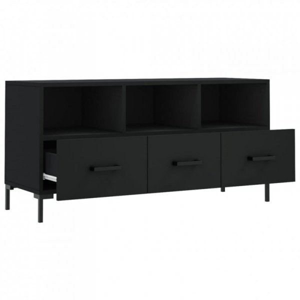 Szafka pod TV, czarna, 102x36x50 cm, materiał drewnopochodny