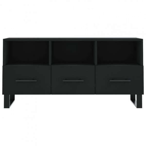 Szafka pod TV, czarna, 102x36x50 cm, materiał drewnopochodny