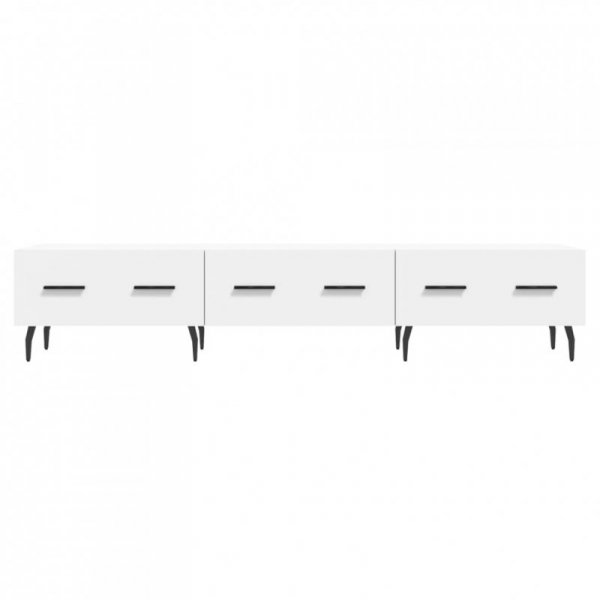 Szafka pod TV, biała, 150x36x30 cm, materiał drewnopochodny