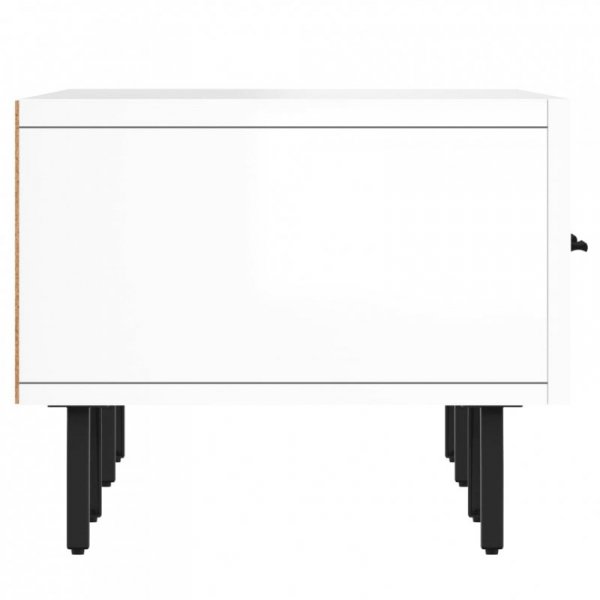 Szafka pod telewizor, wysoki połysk, biała, 150x36x30 cm