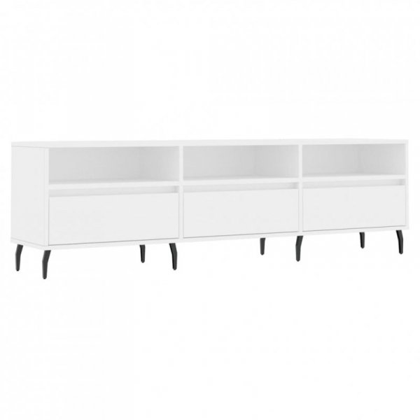 Szafka pod TV, biała, 150x30x44,5 cm, materiał drewnopochodny