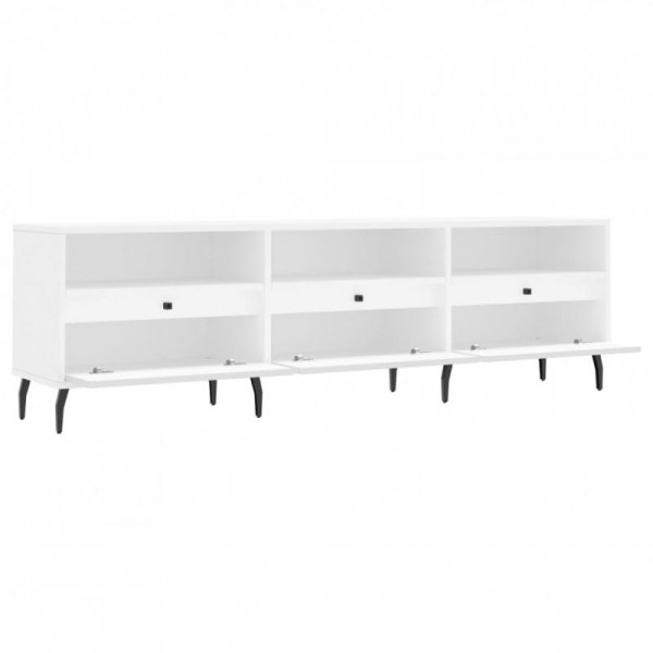 Szafka pod TV, biała, 150x30x44,5 cm, materiał drewnopochodny
