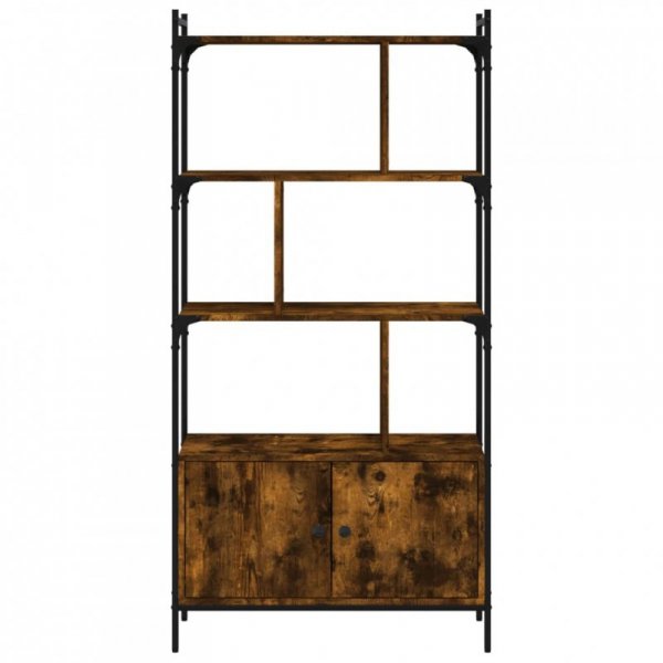 Biblioteczka z drzwiczkami, przydymiony dąb, 76,5x30x154,5 cm