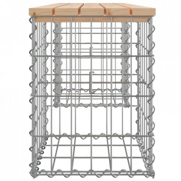 Ławka ogrodowa, gabion, 103x31x42 cm, lite drewno sosnowe