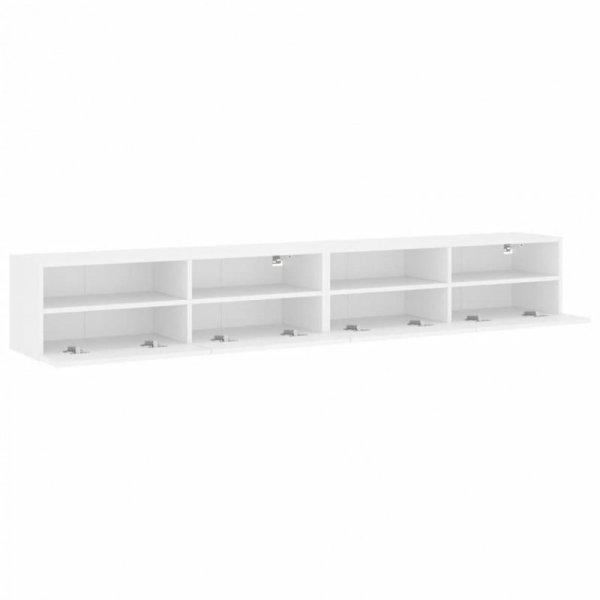 Ścienne szafki TV, 2 szt., białe, 100x30x30 cm