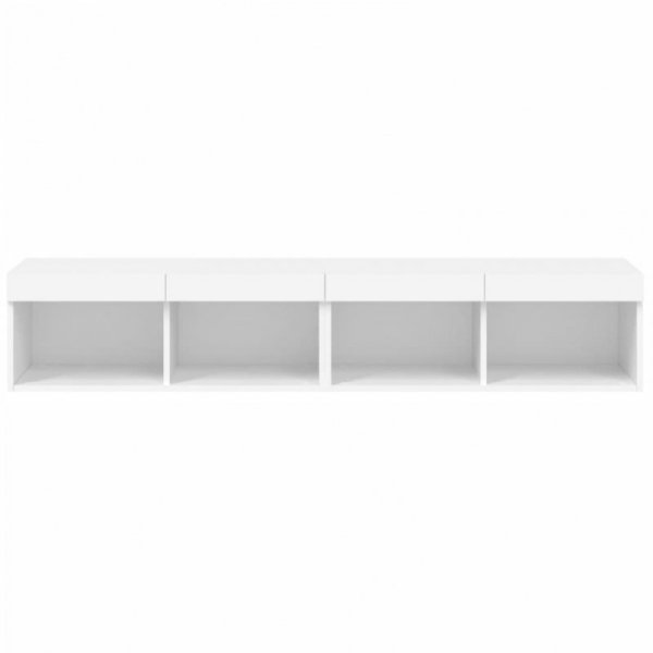 Szafki TV, z LED, 2 szt., białe, 80x30x30 cm