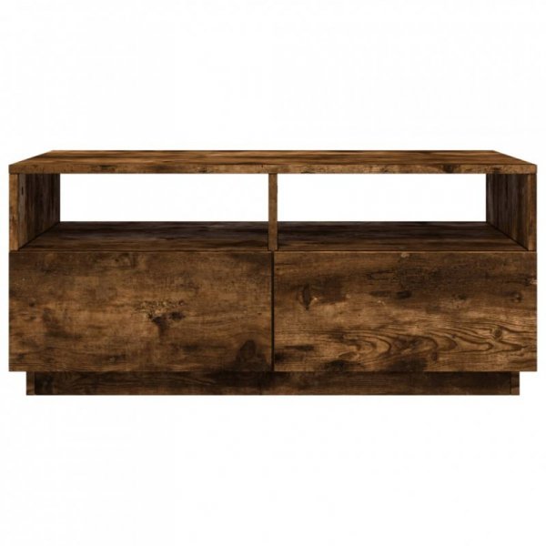 Stolik kawowy z oświetleniem LED, przydymiony dąb, 90x49x40 cm
